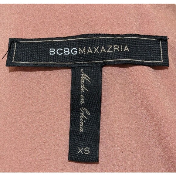 bcbgMaxAzria XS Lagenlook Dress Latte Suede Like Fabric Asymmetrical Layers - Picture 3 of 12